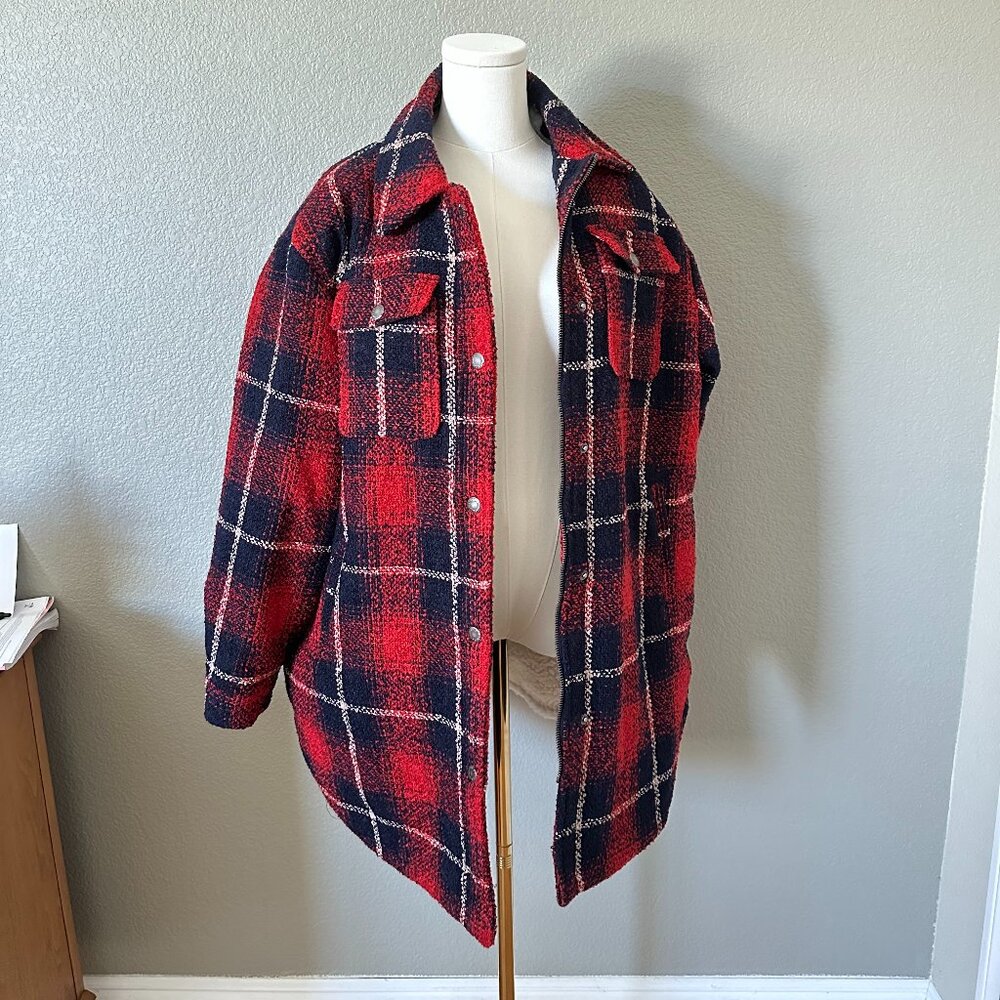 Levi's Womens Wool Blend Sherpa Lined Long Jacket